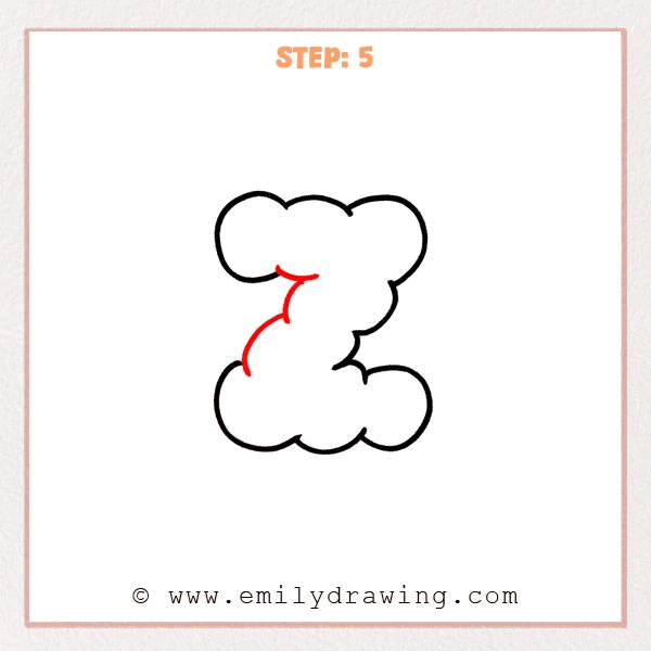 how to draw a bubble letter z - Step 5 of how to draw a bubble letter z, adding the inner curved connector lines that create the Z-shaped interior flow.